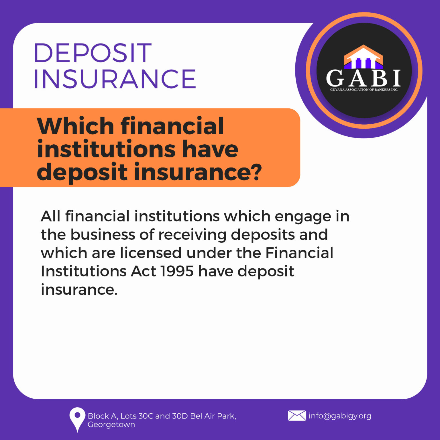 Deposit Insurance – Getting Started - Guyana Association of Bankers Inc.